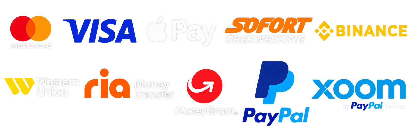 Payment methods: credit card, PayPal, bank transfer, Western Union, RIA, MoneyGram and crypto